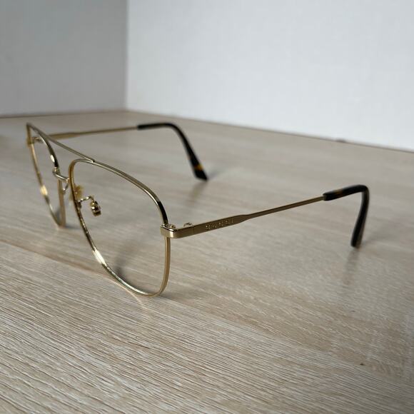Gucci GG0410SK 005 Aviator Sunglasses Gold Frame Only Bumble Bee Tip 61-16-145 - Picture 3 of 10